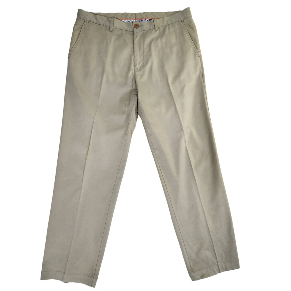 Tommy‎ Bahama Chino Pants Men's 38x34* (Fits 38x32) Beige Flat Front Stretch